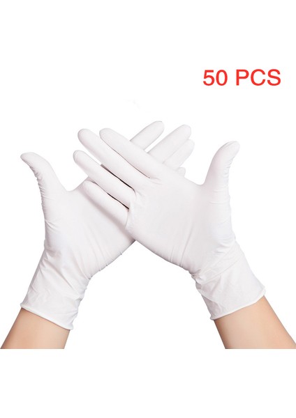 Beyaz 50PCS Tarzı S Beden Tek Kullanımlık Nitril Eldiven Vinil Lateks Kauçuk Ücretsiz Mutfak Spa Güzellik Iş Bahçe Gıda El Eldiveni Siyah Pembe Boyut x (Yurt Dışından)