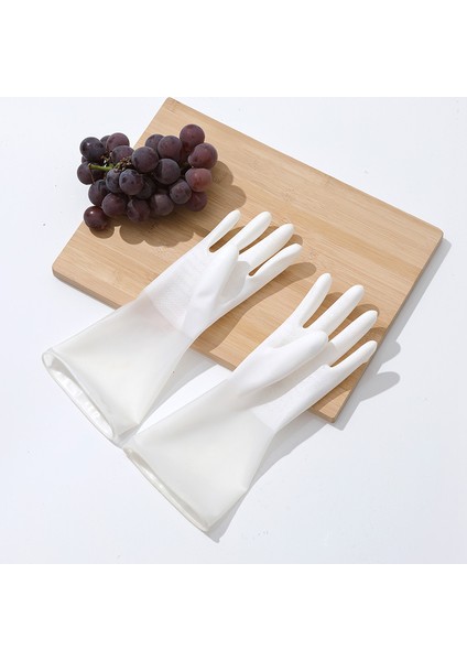 Beyaz Stil M Boyutu 1 Çift Bulaşık Yıkama Eldiveni Ev Temizliği Mutfak Dayanıklı Lateks Yıkama Kıyafetler Kauçuk Bulaşık Yıkama Ev Işleri (Yurt Dışından)