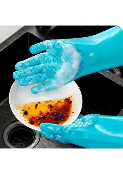 Kırmızı Stil Yastıklı Stil Evde Çok Fonksiyonlu Silikon Temizlik Eldiveni Bulaşık Fırçası Temizlik Tanrıları Yapışmaz Yağ Yalıtımı Anti-Yakma (Yurt Dışından) fırsatları