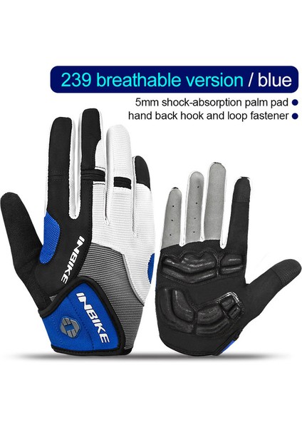 IF239 Mavi Stil Xxl Inbıke Tam Parmak Bisiklet Eldivenleri Dayanıklı Mtb Bisiklet Eldivenleri Sürüş Açık Motosiklet Aksesuarları Dokunmatik Ekran Yastıklı IF239 (Yurt Dışından)