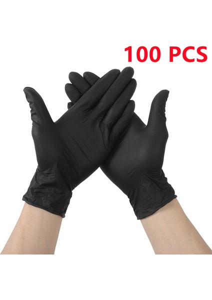 Siyah 100PCS Tarzı M Boyutu 100 Paket Nitril Tek Kullanımlık Eldiven Gıda Sınıfı Su Geçirmez Siyah Kalın Eldiven Ev Temizliği Mutfak Mekanik Çalışma Için (Yurt Dışından)
