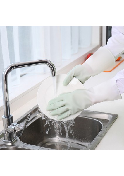 Yeşil-1 Çift Tarzı S Beden Silikon Temizlik Eldivenleri Bulaşık Yıkama Temizlik Eldiveni Sünger Bulaşık Yıkama Eldiveni Temizlik Araçları - 2'li Paket (Yurt Dışından)