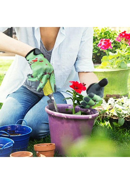 Yeşil Stil Xl Boyutu Bahçe Işleri Için Baskılı Bahçe Eldiveni Elastik Bilek Polyester Kumaş Iş Eldiveni Dokunmatik Ekran Yumuşak Unisex Eldiven (Yurt Dışından) modelleri