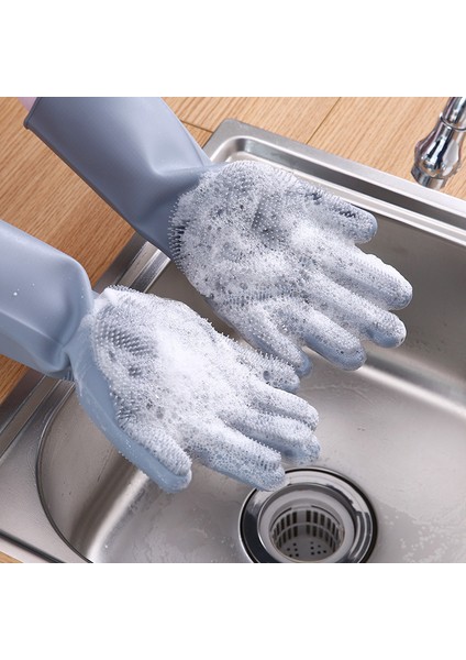 Gri Tarzı 1 Çift Sihirli Silikon Bulaşık Eldiveni Temizleyici Bulaşık Yıkama Kauçuk Temizlik Eldiveni Kauçuk Mutfak Ev Araba Pet Eldiveni (Yurt Dışından) fiyatları