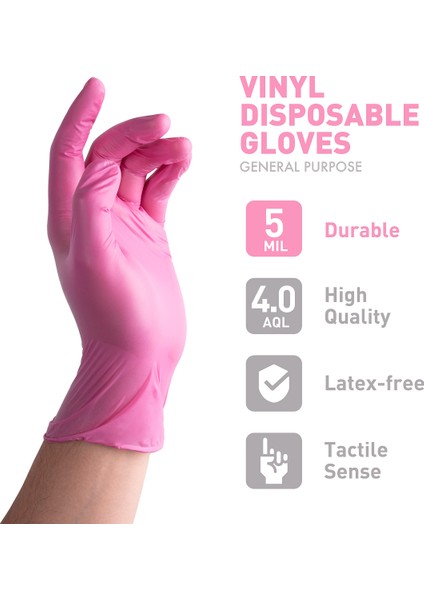 Pembe 100 Adet Eldiven Tarzı Xl Boyutu Mutfak Kullanımı Için Güçlü Tek Kullanımlık Pembe Nitril Eldivenler Pvc Antistatik Lateks Ücretsiz Dövme Mekanik Iş Eldivenleri (Yurt Dışından)