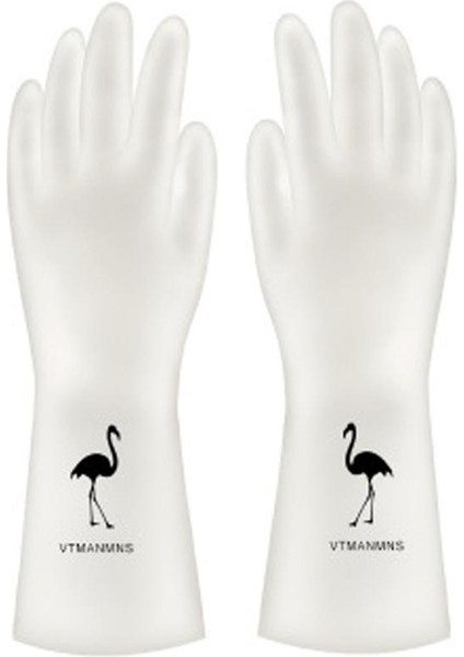 Kuş Stili L Boyutu Kadın Su Geçirmez Kauçuk Lateks Bulaşık Eldiveni Mutfak Dayanıklı Temizlik Ev Işleri Bulaşık Yıkama Araçları (Yurt Dışından)