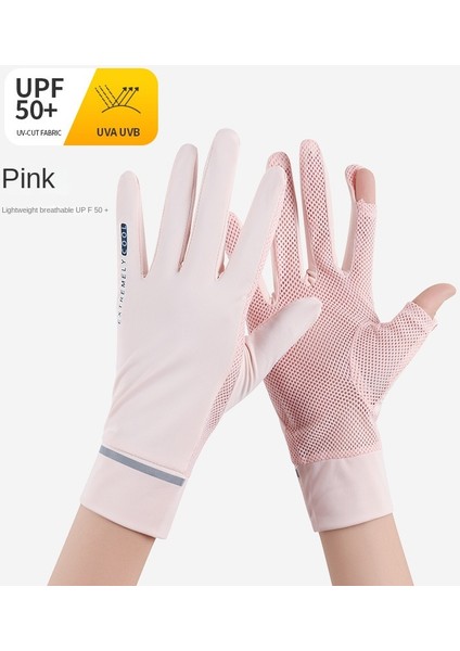 Pembe Tarzı Kadın Güneş Koruma Eldivenleri Yaz Ince Binicilik Viskon Fiber Kol Koruyucu Fitness Kaymaz Buz Nefes Alabilir Dokunmatik Ekran (Yurt Dışından)
