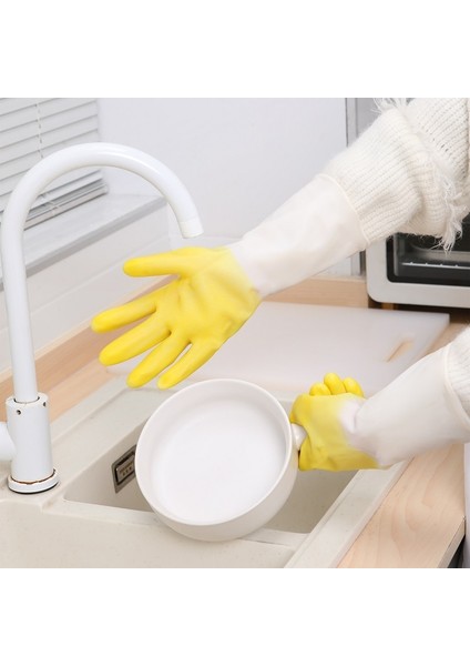 Sarı-1 Çift Tarzı L Boyutu Silikon Temizlik Eldivenleri Bulaşık Yıkama Temizlik Eldiveni Sünger Bulaşık Yıkama Eldiveni Temizlik Araçları - 2'li Paket (Yurt Dışından)