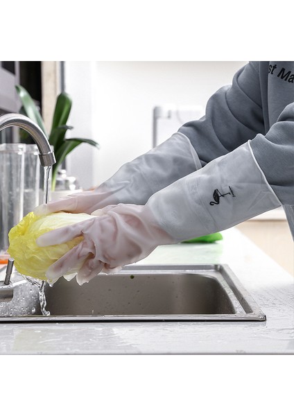 Uzun Açık Kahverengi Tarzı L Boyutu Ev Işi Beyaz Eldiven Çamaşır Şeffaf Beyaz Ev Temizliği Plastik Deri Dingqing Mutfak Bulaşık Evcil Hayvan Bakımı (Yurt Dışından) indirimleri