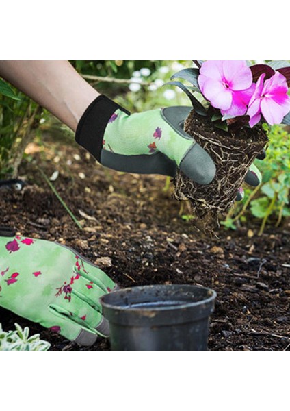 Yeşil Stil Xl Boyutu Bahçe Işleri Için Baskılı Bahçe Eldiveni Elastik Bilek Polyester Kumaş Iş Eldiveni Dokunmatik Ekran Yumuşak Unisex Eldiven (Yurt Dışından) indirimleri