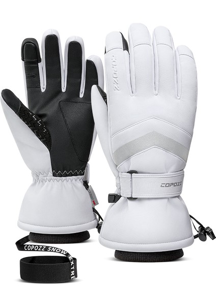 Beyaz Stil Xl Boyutu Copozz Kış Kayak Eldiveni Hipora Diyafram 3m Thinsulate Snowboard Eldiveni Termal Sıcak Dokunmatik Ekran Kayak Eldiveni Erkek Kadın (Yurt Dışından)