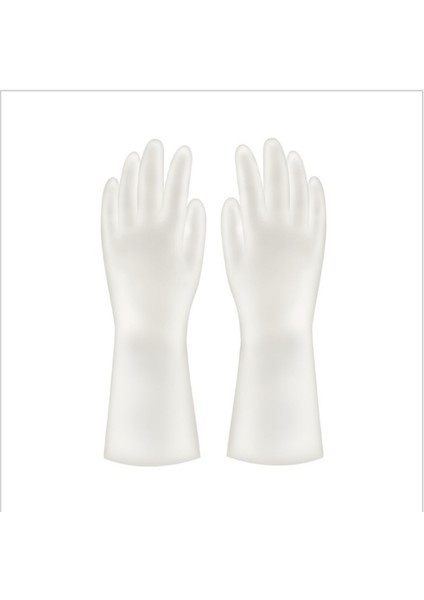 Beyaz Stil L 9cm 4pcs Suya Dayanıklı Lastik Ince Temizlik Eldiveni Mutfak Bulaşıkları Için Latex Eldiven (Yurt Dışından)