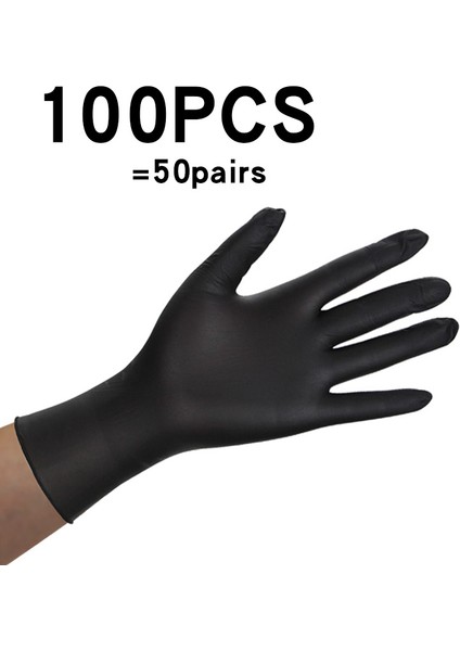 Siyah Stil Xl Boyutu 9 Inç Asit ve Alkali Dayanıklı Mutfak Ev Temizleme Telli Bulaşık Yıkama Araçları Tek Kullanımlık Kauçuk Temizlik Nitril Eldivenler (Yurt Dışından)