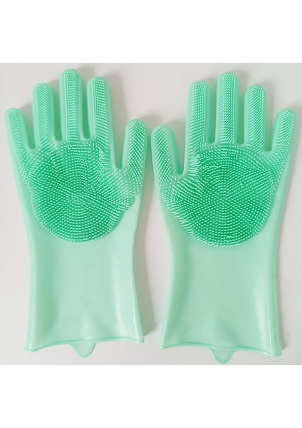 Yeşil Stil Sihirli Silikon Bulaşık Yıkama Eldiveni Kauçuk Sünger Temizlik Eldiveni Ev Temizleme Bulaşık Yıkama Mutfak Araçları (Yurt Dışından)