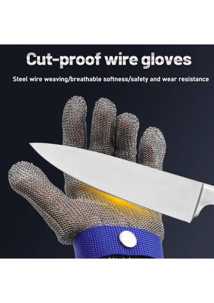 Bir Stil M-23.5cm Paslanmaz Çelik Eldiven Kesilmeye Karşı Dayanıklı Kesim Bahçıvanlık El Koruma Çalışma Eldivenleri Metal Örgü Kasap Mutfak Eldivenleri (Yurt Dışından) fiyatları