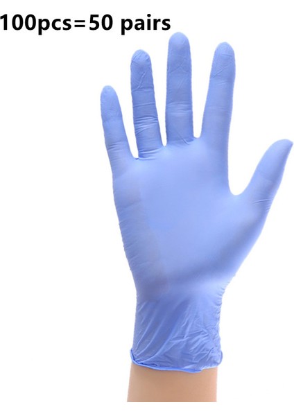 Mor Mavi 100 Adet Tarzı M Boyutu Siyah Tozdan Arındırılmış Tek Kullanımlık Nitril Eldiven Gıda Servisi Temizlik Evcil Hayvan Araba Tamir Iş Mekanik Eldivenler (Yurt Dışından)