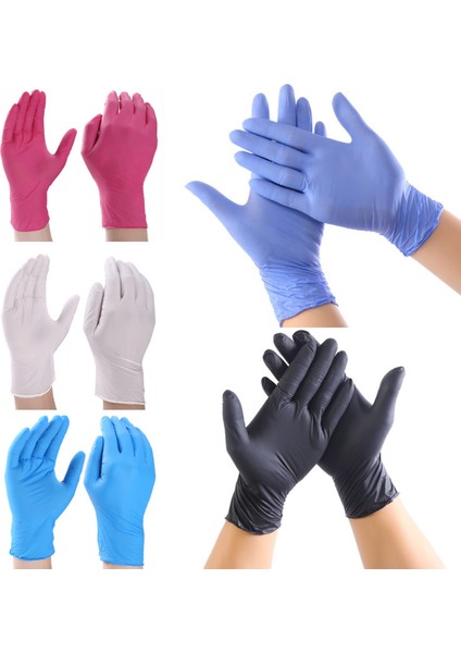 Mor Mavi 100 Adet Tarzı M Boyutu Siyah Tozdan Arındırılmış Tek Kullanımlık Nitril Eldiven Gıda Servisi Temizlik Evcil Hayvan Araba Tamir Iş Mekanik Eldivenler (Yurt Dışından) fiyatları