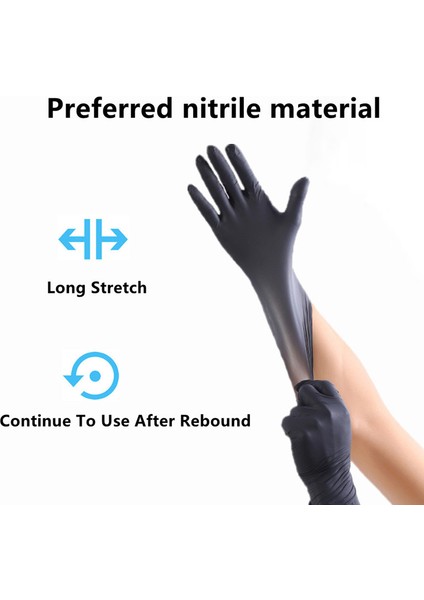 Mor Mavi 100 Adet Tarzı M Boyutu Siyah Tozdan Arındırılmış Tek Kullanımlık Nitril Eldiven Gıda Servisi Temizlik Evcil Hayvan Araba Tamir Iş Mekanik Eldivenler (Yurt Dışından) fırsatları