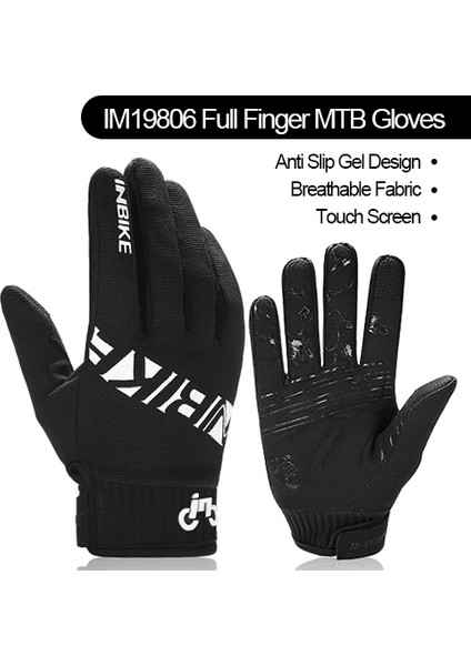 19806 Siyah Stil Xl Boyutu Inbıke Tam Parmak Bisiklet Eldivenleri Dayanıklı Mtb Bisiklet Eldivenleri Sürüş Açık Motosiklet Aksesuarları Dokunmatik Ekran Yastıklı IF239 (Yurt Dışından)