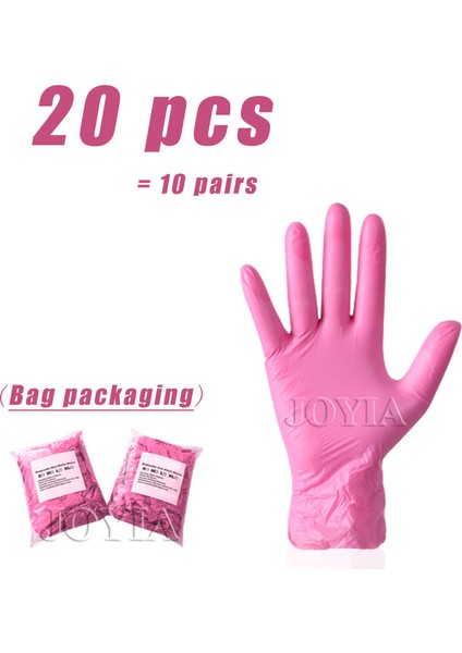 20 Adet Tarzı L Boyutu Pembe Tek Kullanımlık Nitril Eldiven El Koruma Güvenlik Eldiveni Iş Mutfak Pişirme Bulaşık Bakım Eldiveni Lateks Ücretsiz S M L 100 (Yurt Dışından)