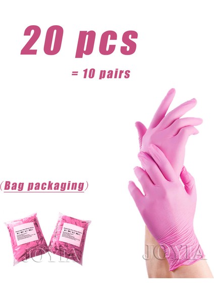 Pembe- 20 Adet Stil Xl Boyutu Pembe Nitril Tek Kullanımlık Eldiven Lateks Içermez Xs Küçük Kadın Kız Çocuk Ev Temizliği Salon Vinil Eldiven Siyah Tozdan Arındırılmış (Yurt Dışından)