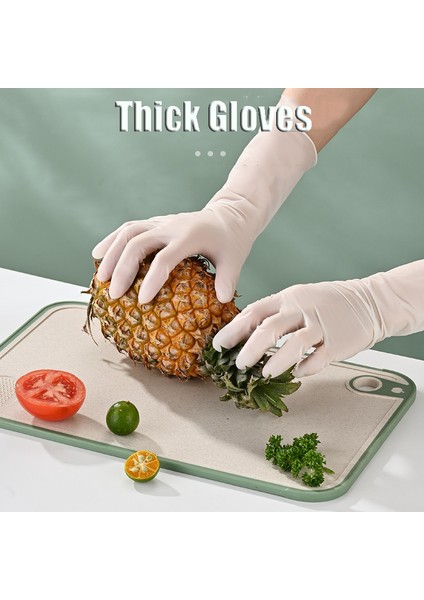 12 INÇ-50PCS-PEMBE Tarzı M Boyutu Mutfak Araçları Için Kalın Nitril Eldiven Gıda Sınıfı Ev Temizliği Eldivenleri - (Yurt Dışından) modelleri