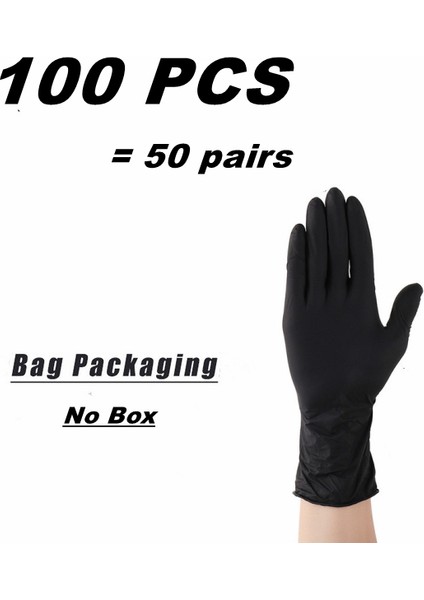 Siyah 100PCS Tarzı S Beden Nitril Eldivenler Tek Kullanımlık Ağır Latex Tozsuz Ev Temizlik Eldivenleri Gıda Mekanik Iş Endüstriyel Eldivenler (Yurt Dışından)