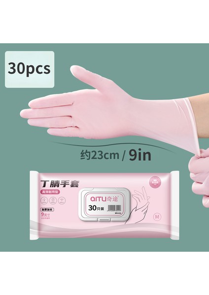 9in Pembe 30 Adet Tarzı M Boyutu Nitril Lateks Eldiven Gıda Sınıfı Dayanıklı Eldiven Tek Kullanımlık Güzellik Ev Temizlik Mutfak Pişirme Fırınlama Eldiveni (Yurt Dışından)