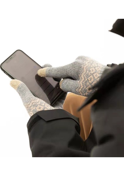 Haki Tarzı Youpin Fo Parmak Dokunmatik Ekran Eldiven Kadınlar Için Eldiven Erkekler Kış Sıcak Kadife Eldiven Telefon Için Doğum Günü Noel Hediyesi (Yurt Dışından) modelleri