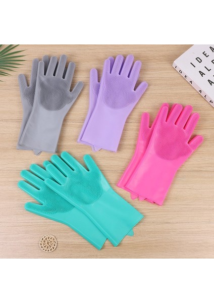 Pembe Tarzı 1 Çift Bulaşık Yıkama Temizlik Eldiveni Silikon Kauçuk Sünger Eldiveni Ev Temizleyici Mutfak Temiz Aracı Mutfak Temizlik Aksesuarları (Yurt Dışından) fiyatları