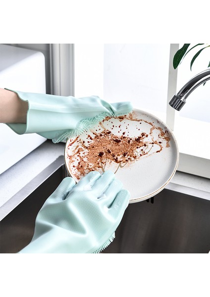 Gri Tarzı 120G Bulaşık Yıkama Temizlik Eldiveni Silikon Kauçuk Sünger Eldiven Ev Temizleyici Mutfak Temizleme Araçları Mutfak (Yurt Dışından) fiyatları