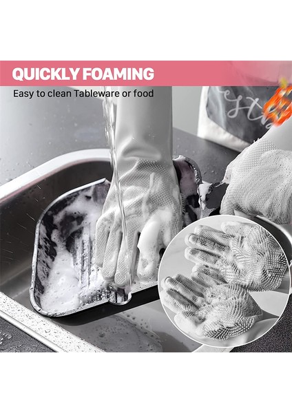 Gri Tarzı 120G Bulaşık Yıkama Temizlik Eldiveni Silikon Kauçuk Sünger Eldiven Ev Temizleyici Mutfak Temizleme Araçları Mutfak (Yurt Dışından) fırsatları