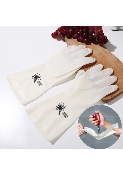 UZUNLUK-33CM Tarzı L Boyutu Ev Hanımı Mutfak Bulaşık Eldiveni Dayanıklı Bulaşık Yıkama Kıyafetleri Lastik Deri Su Geçirmez Temizlik Eldivenleri Yıkama Aracı (Yurt Dışından) fiyatları