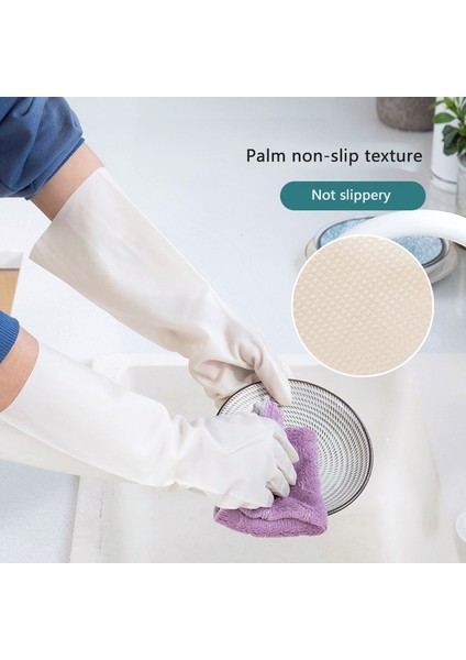 UZUNLUK-33CM Tarzı L Boyutu Ev Hanımı Mutfak Bulaşık Eldiveni Dayanıklı Bulaşık Yıkama Kıyafetleri Lastik Deri Su Geçirmez Temizlik Eldivenleri Yıkama Aracı (Yurt Dışından) modelleri