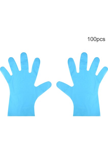 02 Stili Yok Tek Kullanımlık Pvc Plastik Eldiven Mutfak Temizlik Malzemeleri Şeffaf Mavi - (Yurt Dışından)
