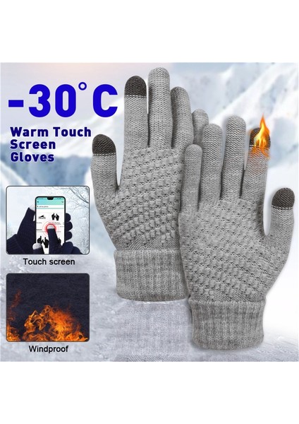 Siyah Stil Kış Sıcak Örme Eldiven Dokunmatik Ekran Örme Eldiven Kalın Sıcak Yetişkin Eldiveni Erkek Kadınlar Için (Yurt Dışından) fiyatları