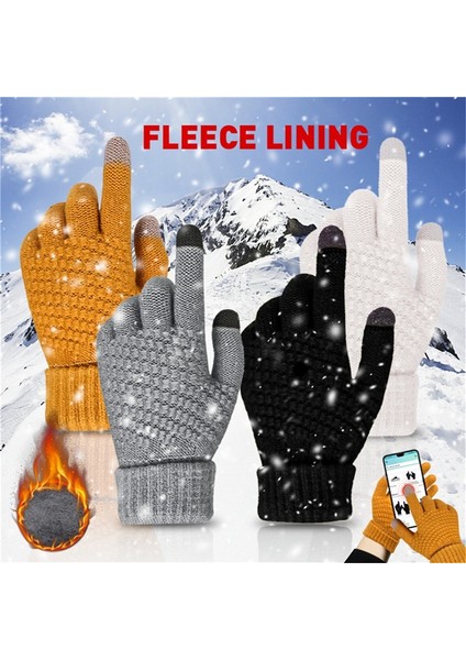 Siyah Stil Kış Sıcak Örme Eldiven Dokunmatik Ekran Örme Eldiven Kalın Sıcak Yetişkin Eldiveni Erkek Kadınlar Için (Yurt Dışından) modelleri