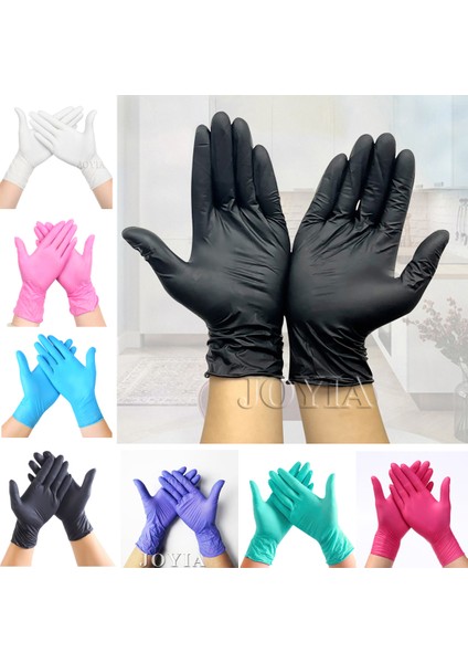 SIYAH-100 Adet Tarzı L Boyutu Siyah Tek Kullanımlık Nitril Eldiven Lateks ve Toz Içermeyen Küçük Orta Büyük Pembe Dövme Eldiveni Mutfak Temizlik Işleri Xs Xl (Yurt Dışından) fiyatları