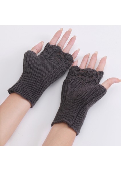 Kırmızı Stil Tek Boyut Kadın Bayan Parmaksız Eldiven Kış Sıcak Yumuşak Örme Eldivenler ST007 (Yurt Dışından) modelleri