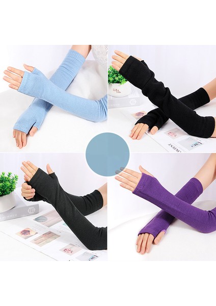 Kırmızı Stil Parmak Arası Eldiven Ince Stil Uzun Stil Cinsiyetler Arası Klasik Moda Esnek Parmaksız Kol Isıtıcıları Kolluk Düz Renk (Yurt Dışından) fırsatları