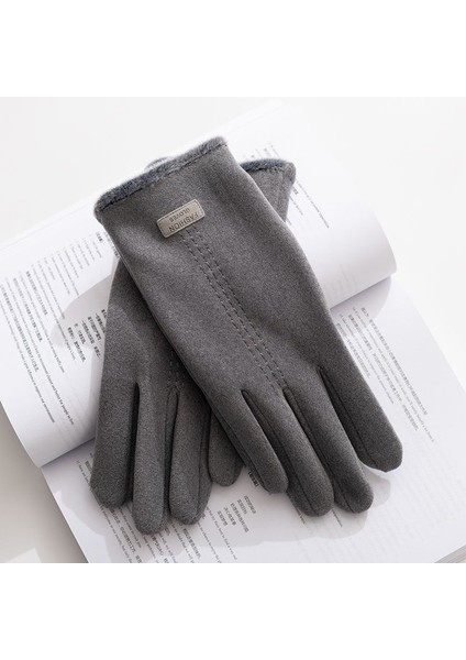 Bir Stil Erkekler Için Sürüş ve Sürüş Için Kışlık Peluş Sıcak Dokunmatik Ekran Sahte Tavşan Kadife Eldivenler (Yurt Dışından) indirimleri