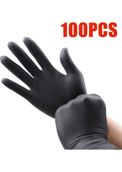 150G Tarzı M Boyutu 100 Paket Tozsuz Siyah Nitril Eldiven Mutfak Ev Temizlik Bahçe Berber Makyaj Tek Kullanımlık Su Geçirmez Iş Eldiveni (Yurt Dışından) fırsatları