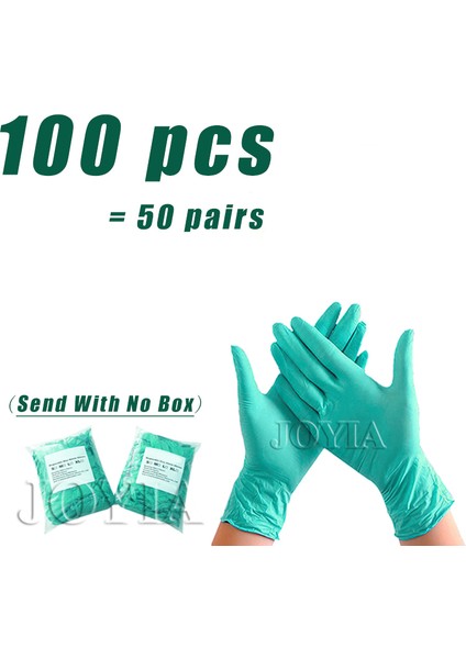 Yeşil - 100 Adet Stili L Boyutu Pembe Nitril Tek Kullanımlık Eldiven Lateks Içermez Xs Küçük Kadın Kız Çocuk Ev Temizliği Salon Vinil Eldiven Siyah Tozdan Arındırılmış (Yurt Dışından)