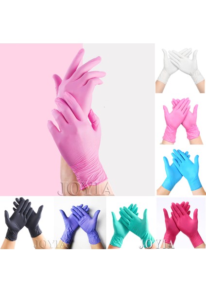Yeşil - 100 Adet Stili L Boyutu Pembe Nitril Tek Kullanımlık Eldiven Lateks Içermez Xs Küçük Kadın Kız Çocuk Ev Temizliği Salon Vinil Eldiven Siyah Tozdan Arındırılmış (Yurt Dışından)