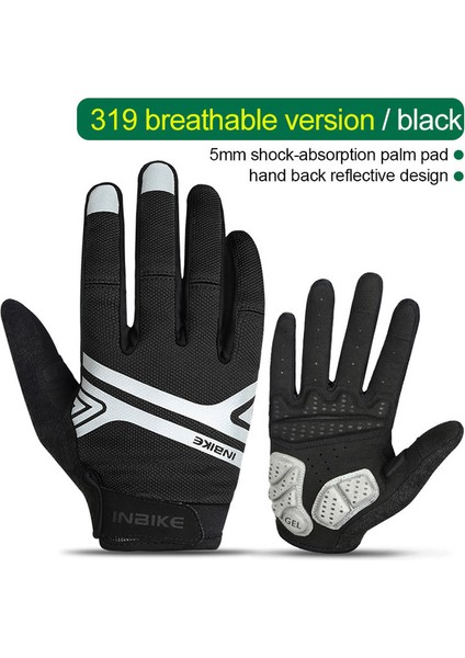 MF319 Siyah Tarzı L Boyutu Inbıke Tam Parmak Bisiklet Eldivenleri Dayanıklı Mtb Bisiklet Eldivenleri Sürüş Açık Motosiklet Aksesuarları Dokunmatik Ekran Yastıklı IF239 (Yurt Dışından)
