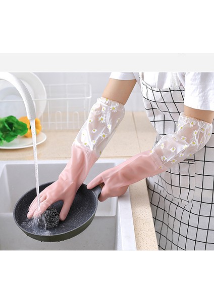 C Mavi Tarzı M Boyutu Kadın Su Geçirmez Lateks Bulaşık Eldiveni Mutfak Kalın Yıkama Eldiveni Temizlik Aracı (Yurt Dışından) fiyatları