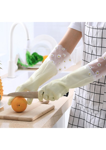 C Mavi Tarzı M Boyutu Kadın Su Geçirmez Lateks Bulaşık Eldiveni Mutfak Kalın Yıkama Eldiveni Temizlik Aracı (Yurt Dışından) fırsatları