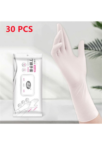 Beyaz 30PCS Tarzı M Boyutu Pembe Nitril Tek Kullanımlık Eldiven 12 Inç Lateks ve Tozdan Arındırılmış Su Geçirmez Ev Eldiveni Temizlik Mutfak Yemek Bulaşık Yıkama Için (Yurt Dışından)