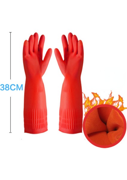 Fırçalanmış Stil 45CM 1 Çift Uzun Bulaşık Yıkama Temizlik Eldiveni Silikon Kauçuk Bulaşık Yıkama Eldiveni Ev Temizlik Fırçası Mutfak Temizlik Aracı (Yurt Dışından)