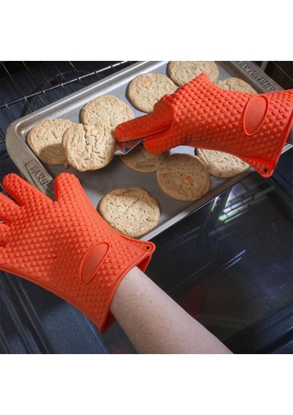 Turuncu Tarzı 1 Çift Saf Renk Kalp Şekilli Ev Eldiveni Gıda Sınıfı Silikon Mikrodalga Fırın Yüksek Sıcaklık Eldiveni Mutfak Fırın Aracı (Yurt Dışından) fırsatları